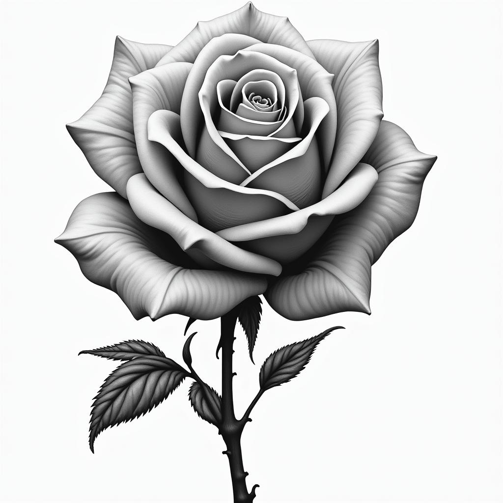 Music rosein realism tattoo style, featuring a highly detailed, lifelike, capturing every detail, photorealistic, ultra realistic, intricate shading, smooth and sharp, - Variation 3