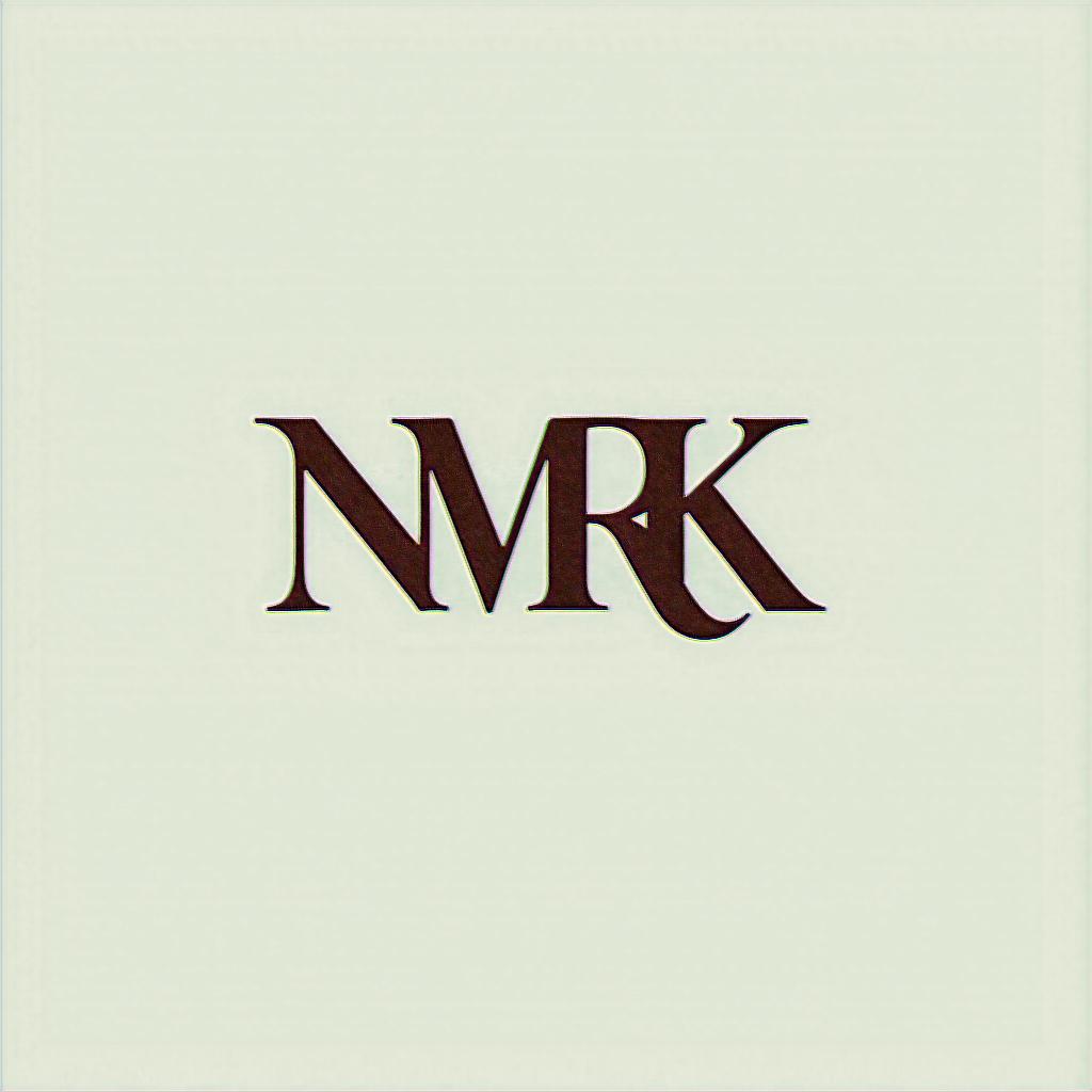 Letters “NMRK” verticalminimalist text-based tattoo, Monospace font ultra-realistic, perfectly placed, high-quality font design, photo-realistic shading, 8k, high quality, finely detailed typograph - Variation 8