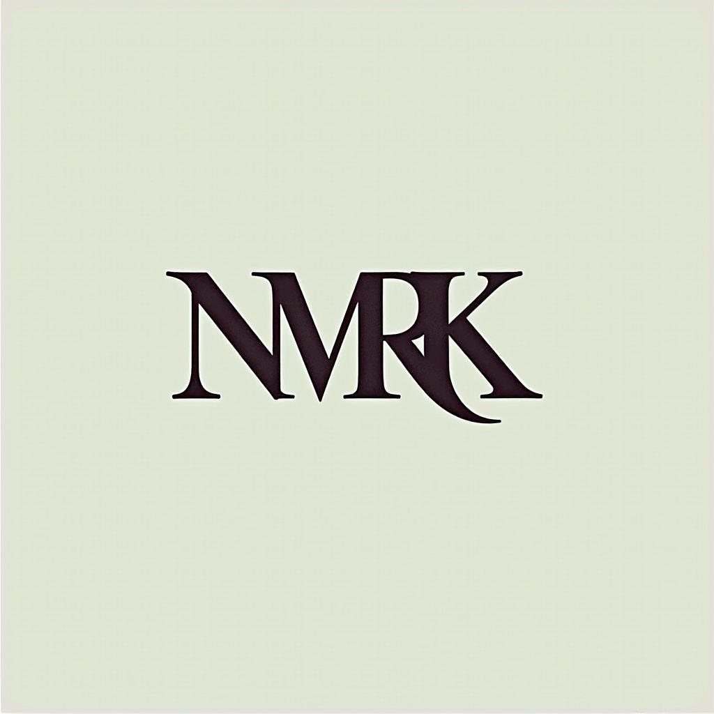 Letters “NMRK” verticalminimalist text-based tattoo, Monospace font ultra-realistic, perfectly placed, high-quality font design, photo-realistic shading, 8k, high quality, finely detailed typograph - Variation 3