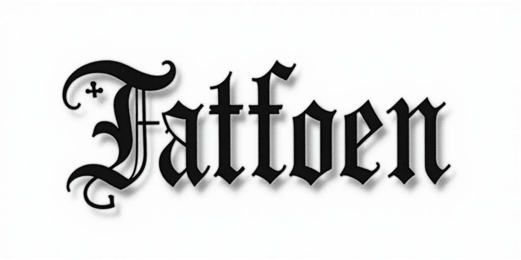 Brandhofentext-based tattoo, gothic font ultra-realistic, perfectly placed, high-quality font design, photo-realistic shading, 8k, high quality, finely detailed typography - Variation 6