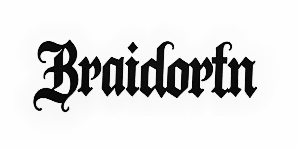 Brandhofentext-based tattoo, gothic font ultra-realistic, perfectly placed, high-quality font design, photo-realistic shading, 8k, high quality, finely detailed typography - Variation 3