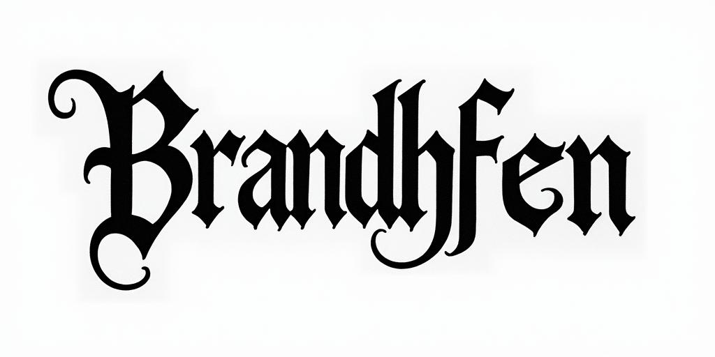 Brandhofentext-based tattoo, gothic font ultra-realistic, perfectly placed, high-quality font design, photo-realistic shading, 8k, high quality, finely detailed typography - Variation 2