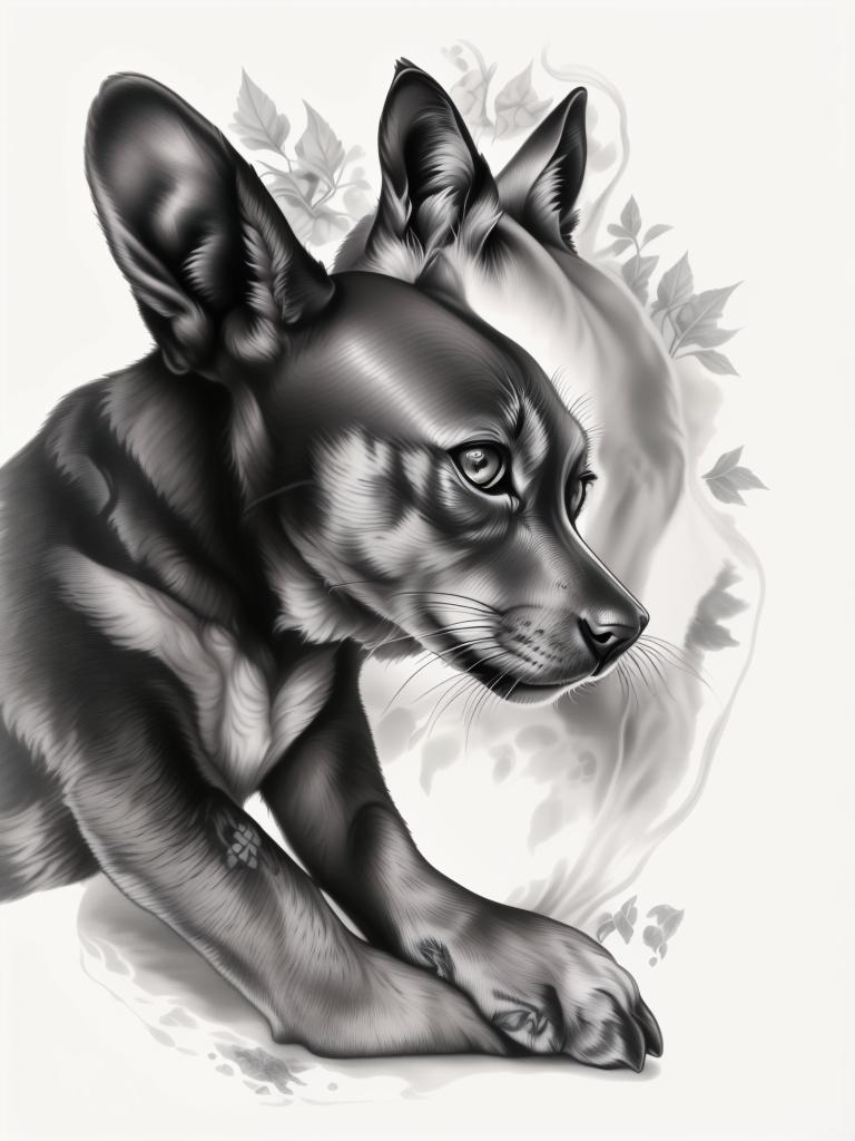 A highly detailed and lifelike composition, tattoo art, realism style, ultra-high resolution, smooth gradients and intricate textures, monochromatic black-and-gray tones, diffused soft lighting for natural depth.undefined - Variation 199