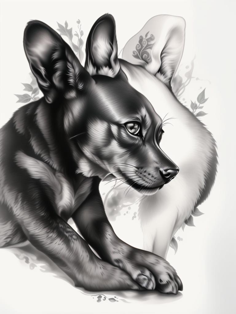 A highly detailed and lifelike composition, tattoo art, realism style, ultra-high resolution, smooth gradients and intricate textures, monochromatic black-and-gray tones, diffused soft lighting for natural depth.undefined - Variation 191