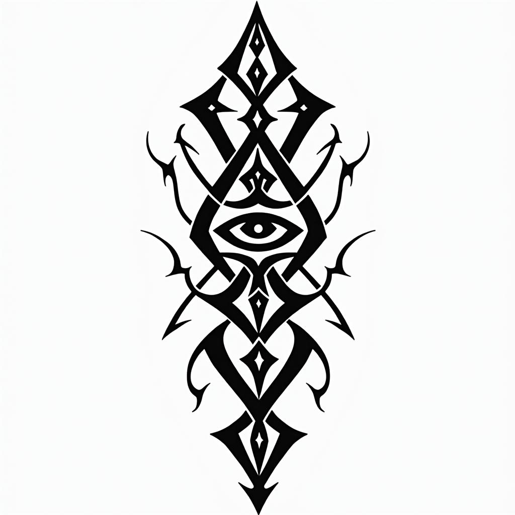 Eloy Sagittarius Mexicoin tribal tattoo style, featuring bold and black geometric shapes, curved lines, intertwine and flow seamlessly, creating a powerful and symbolic design, polynesian and maori styles - Variation 2