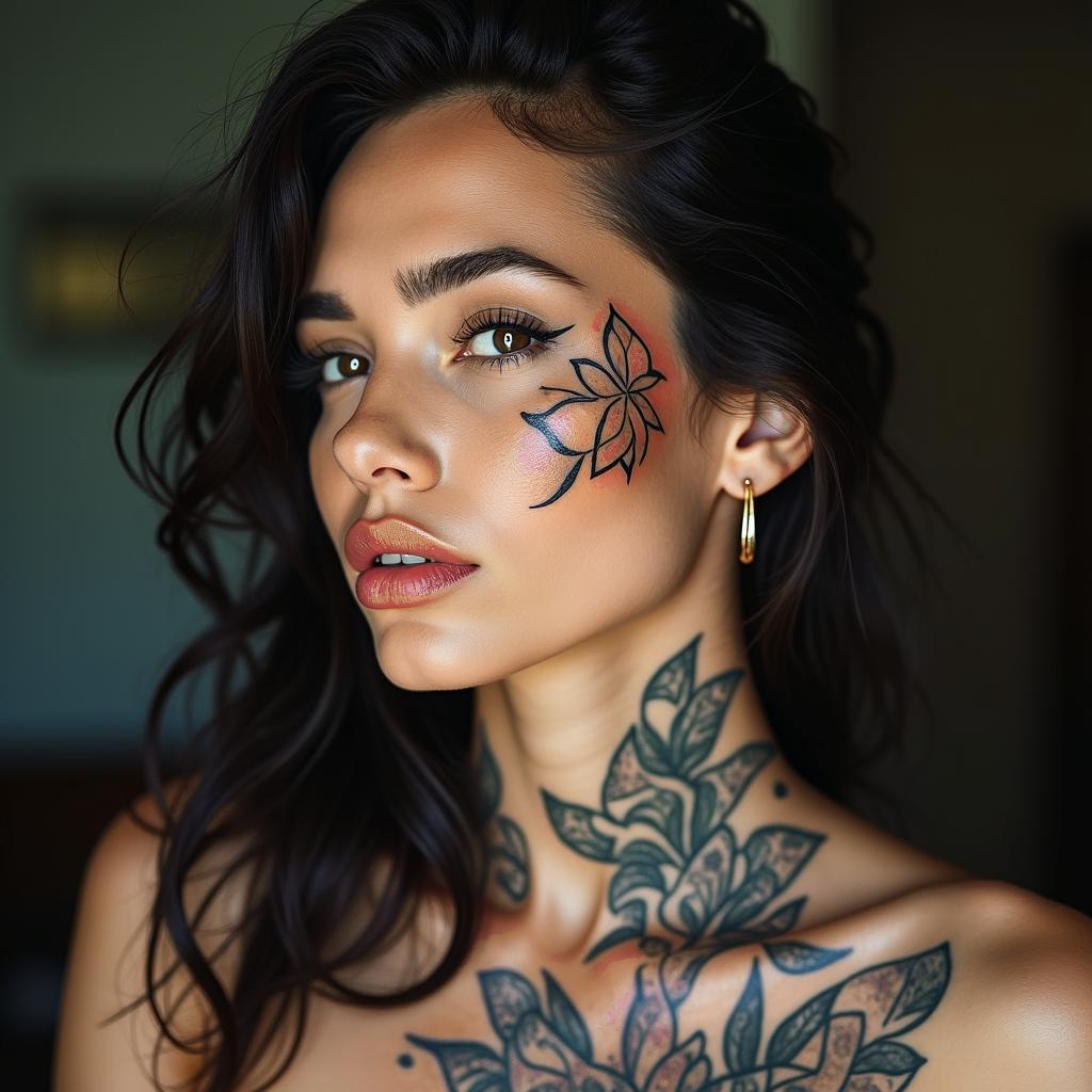 Reflect my lifein authentic tattoo style, incorporating traditional modifications, bold black outlines, solid color fills, featuring classic authentic elements - Variation 4