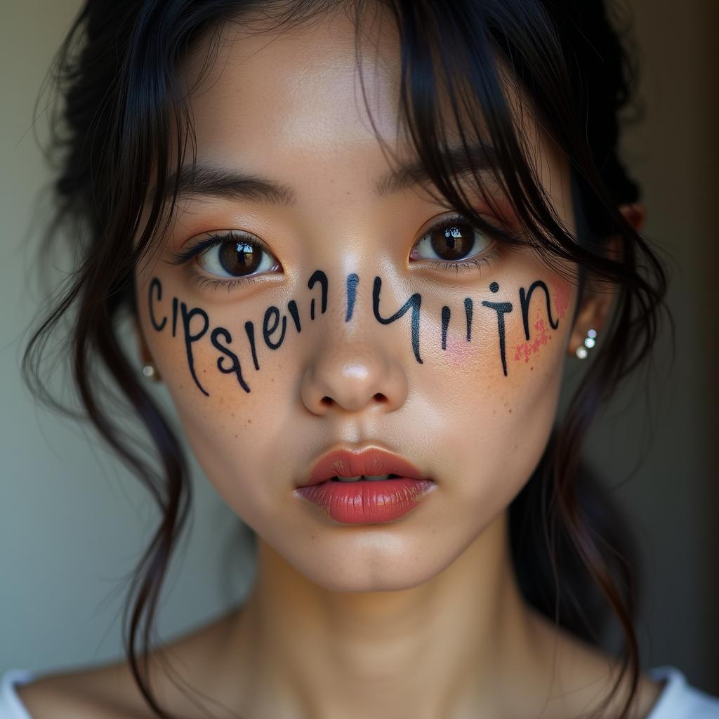 Reflect my lifetext-based tattoo, japanese font ultra-realistic, perfectly placed, high-quality font design, photo-realistic shading, 8k, high quality, finely detailed typograph - Variation 3