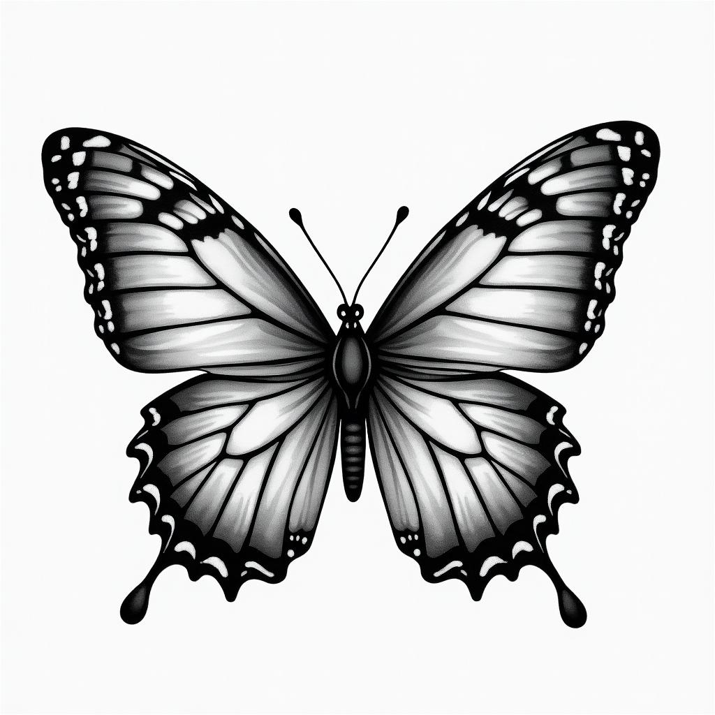 Rhea born in Manila I like butterflieshigly detailed tattoo