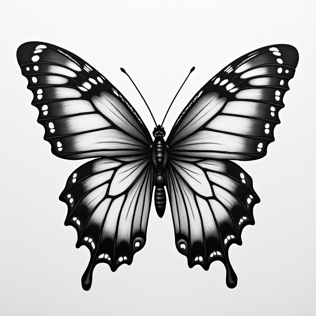 Rhea born in Manila I like butterflieshigly detailed tattoo - Variation 2