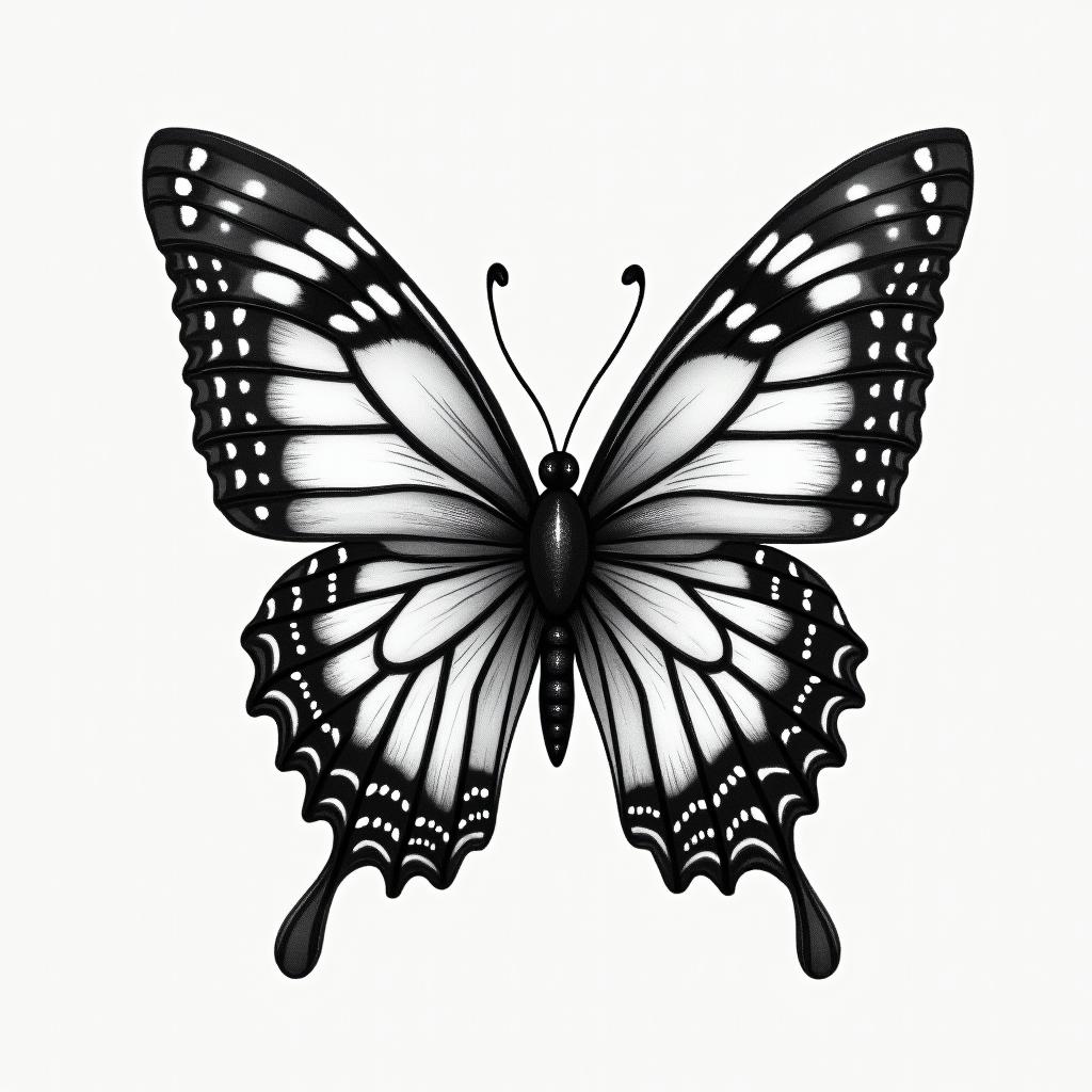 Rhea born in Manila I like butterflieshigly detailed tattoo - Variation 3
