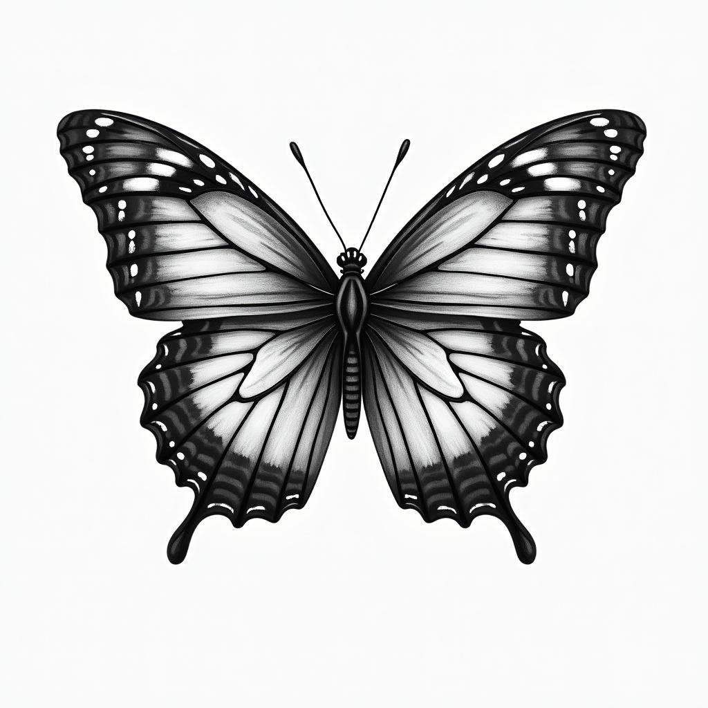 Rhea born in Manila I like butterflieshigly detailed tattoo - Variation 4