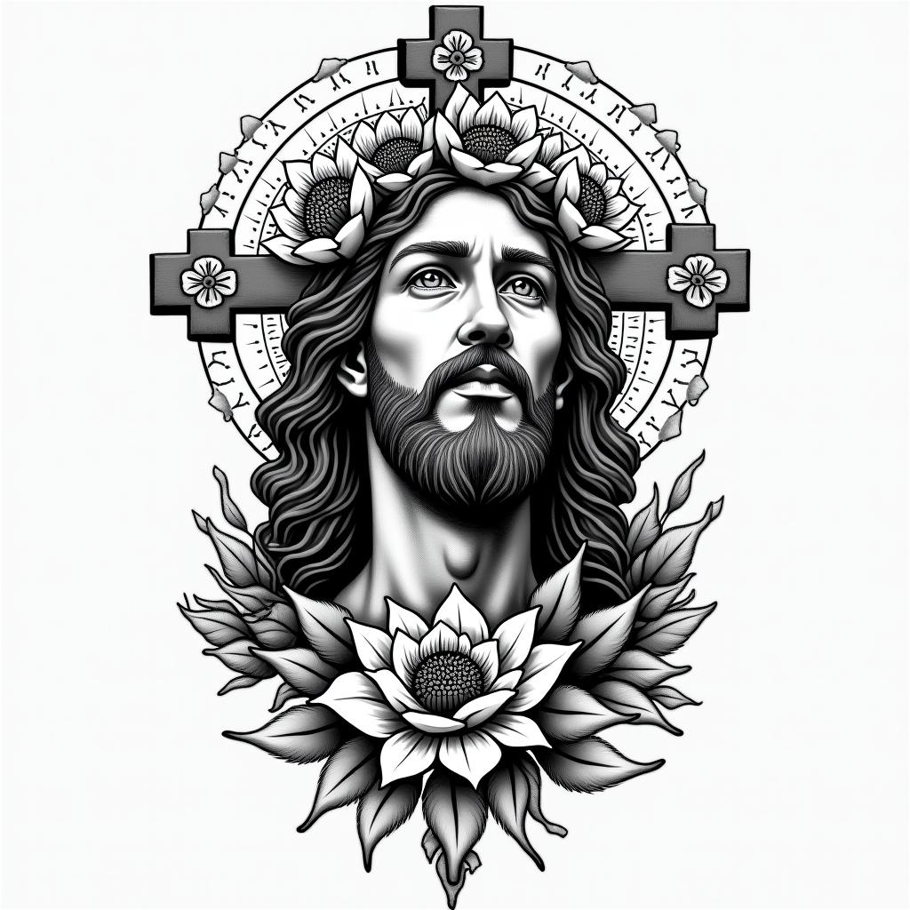 romans 12:2in authentic tattoo style, incorporating traditional modifications, bold black outlines, solid color fills, featuring classic authentic elements - Variation 3