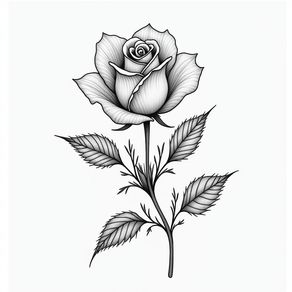 Rose, first name Rose, date 26/02/2018, momin Modest style tattoo, featuring soft, delicate line work with simple and meaningful symbols, gentle waves, a heart, evoking a sense of serenity and grace, - Variation 6