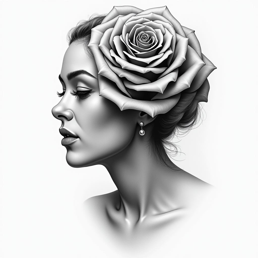 Rose, first name Rose, date 26/02/2018, momin realism tattoo style, featuring a highly detailed, lifelike, capturing every detail, photorealistic, ultra realistic, intricate shading, smooth and sharp,   - Variation 2