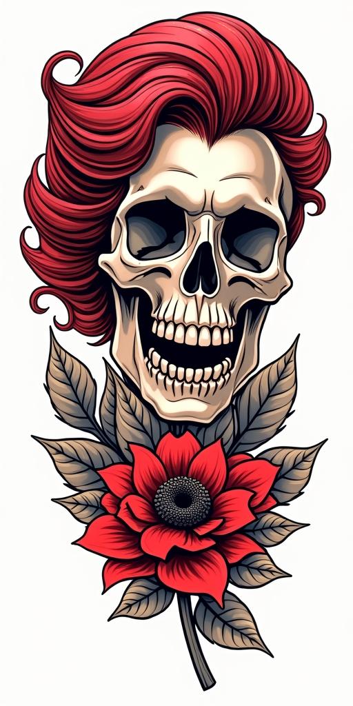 Rubyin pop art style tattoo, featuring bold and vibrant colors, exaggerated outlines, iconic imagery, inspired by comic books and speech bubbles, comic book characters, retro pop culture - Variation 3