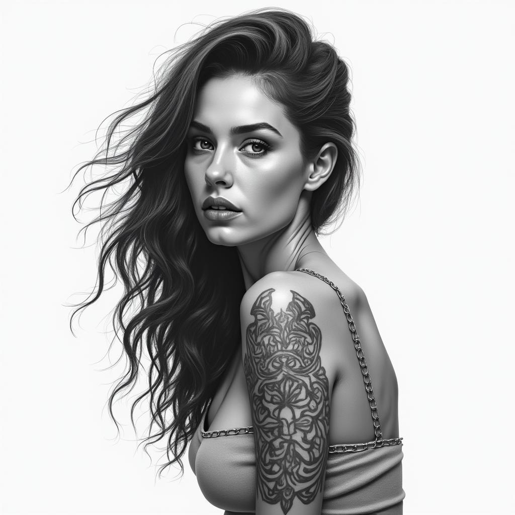 Super momin realism tattoo style, featuring a highly detailed, lifelike, capturing every detail, photorealistic, ultra realistic, intricate shading, smooth and sharp,   - Variation 4
