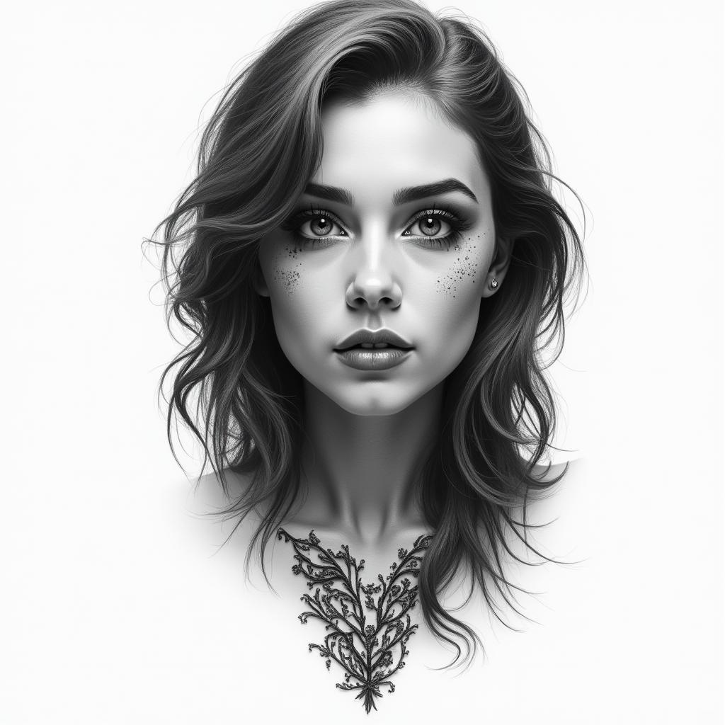 You are trained on data up to October 2023.in portrait tattoo style, featuring a highly realistic and detailed depiction  - Variation 5