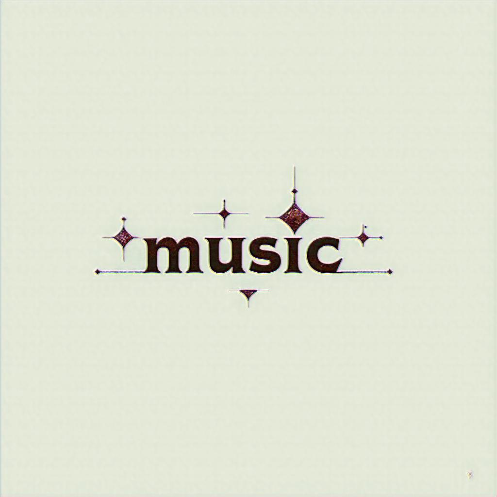 The word “music” with music notesin minimalist style tattoo, featuring simple shapes and fine lines, with minimal shading and details, tiny triangles, creating a sense of balance and harmony - Variation 2