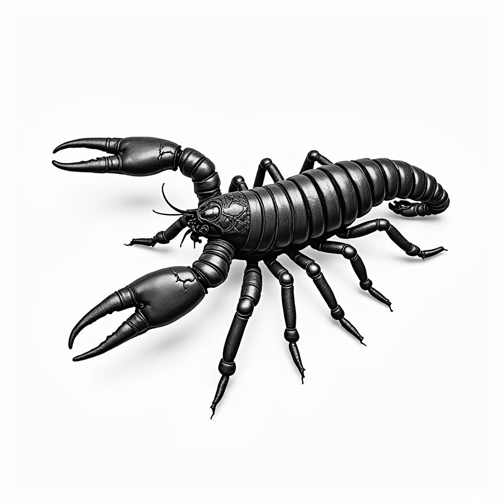 Lea scorpion hammin bohemian style tattoo, 8k - Variation 4