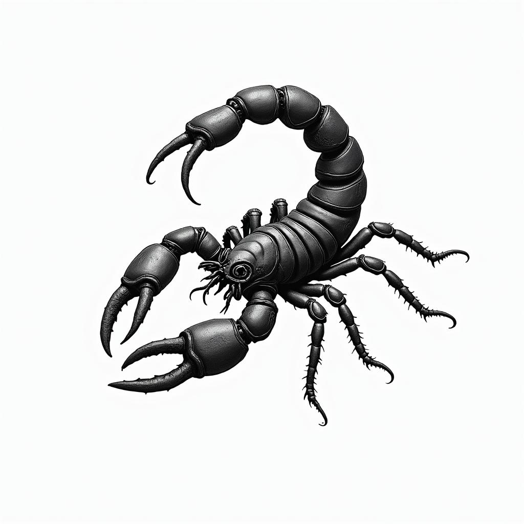 Lea scorpion hammin bohemian style tattoo, 8k