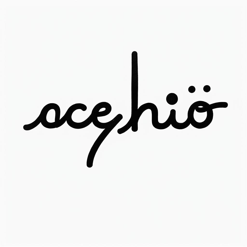 Ace akhio minimalist text-based tattoo, Monospace font ultra-realistic, perfectly placed, high-quality font design, photo-realistic shading, 8k, high quality, finely detailed typograph
