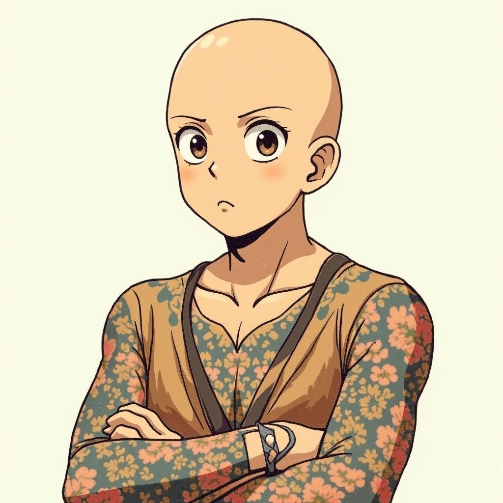 Dragon Ball Z, One Piece, Naruto, and Solo Leveling all together.Ghibli, Studio Ghibli aesthetic, hand-drawn anime style, retro nostalgic atmosphere, retro soft pastel color palette with earthy tones, retro Japanese cinematic shot, yellow tint effect, bald character, smooth surface, anime shadow 90's anime style - Variation 4