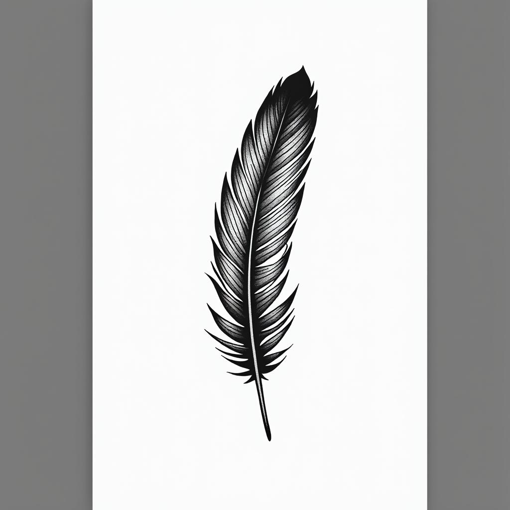 Featherin 8-bit tattoo style, minimalistic pixel style tattoo, pixel art with simplified shapes and retro gaming visuals, inspired by 8-bit pixel based detailing - Variation 3