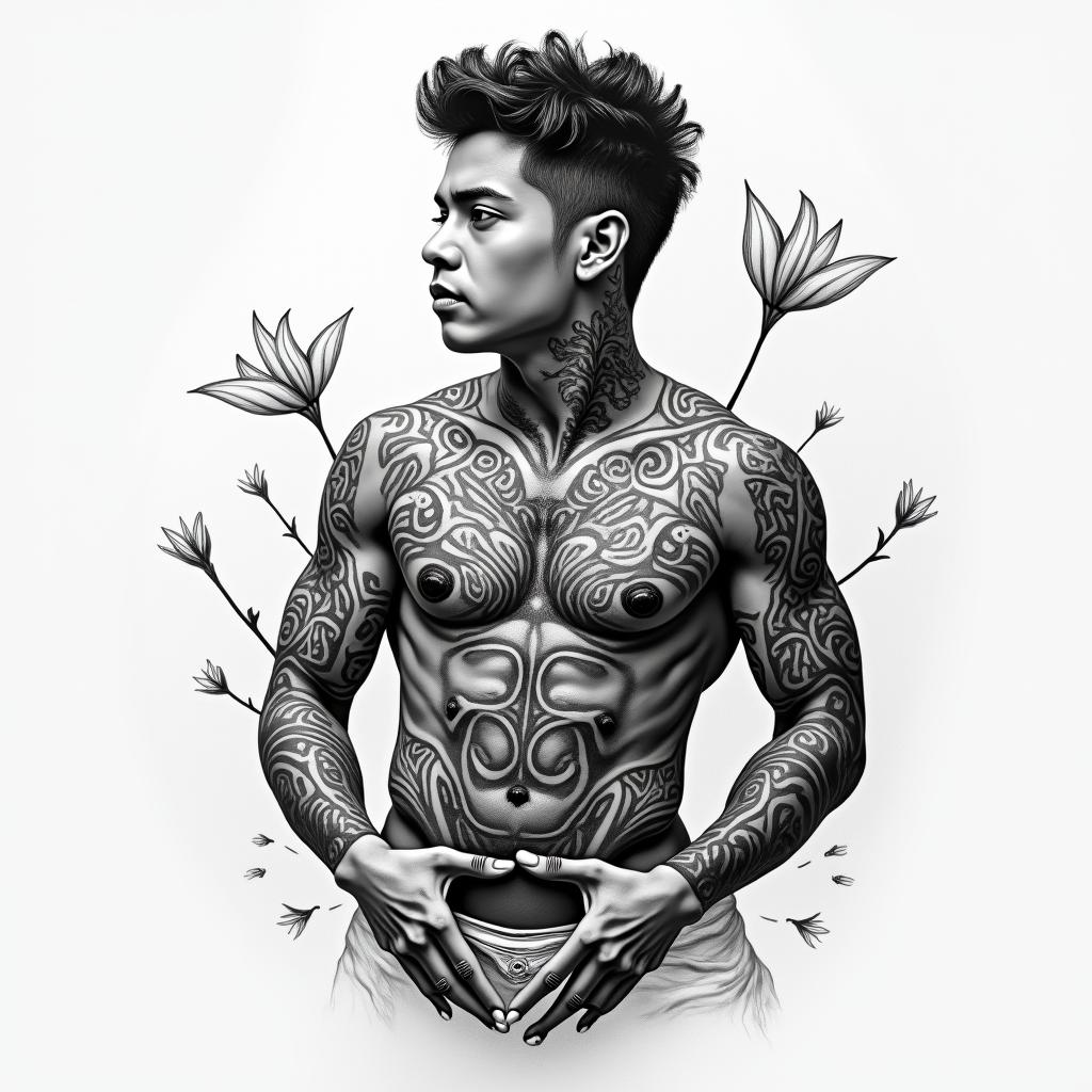 Fernando,pieces,Philippineshigly detailed tattoo