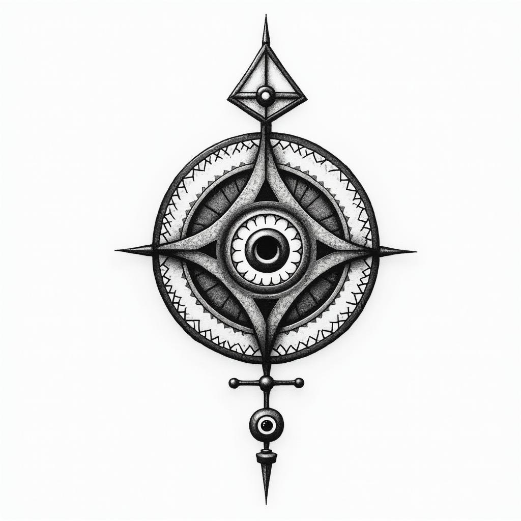 Kelvin 16/04/1997in spiritual symbols tattoo style, featuring an intricate design incorporating elements, Hamsa hand, third eye, minimalist composition - Variation 2