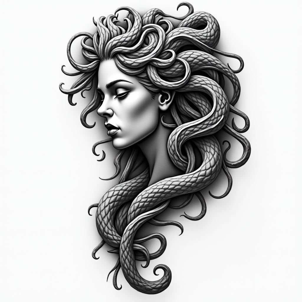 medusahigly detailed tattoo - Variation 23