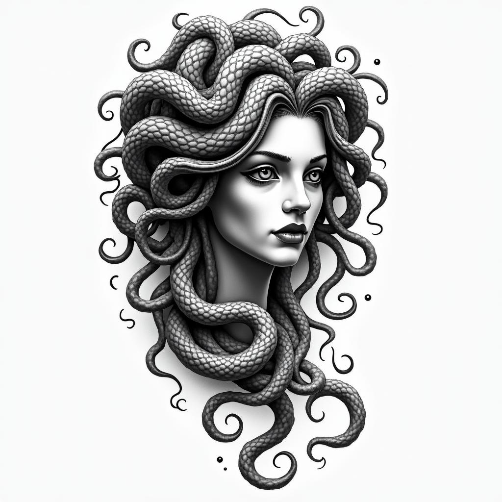 medusahigly detailed tattoo - Variation 22