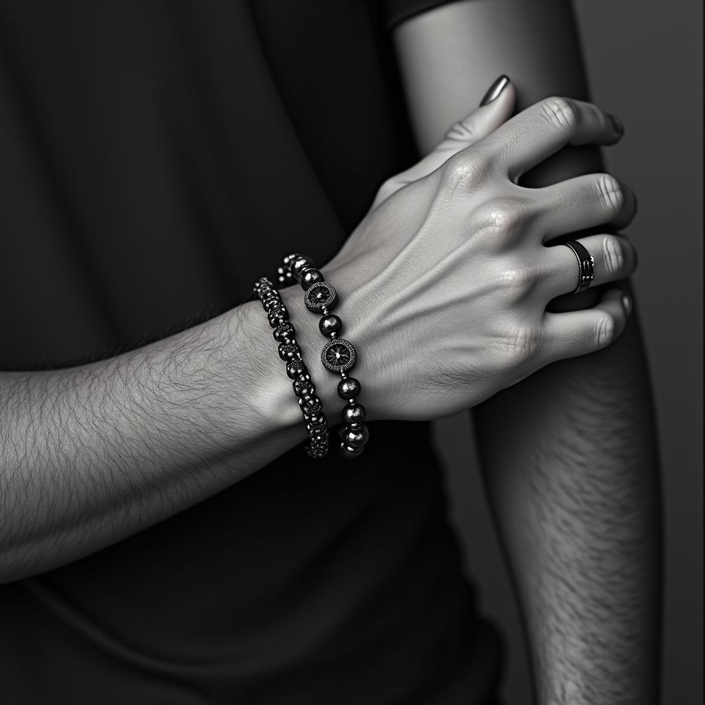Rosary bracelethigly detailed tattoo - Variation 8