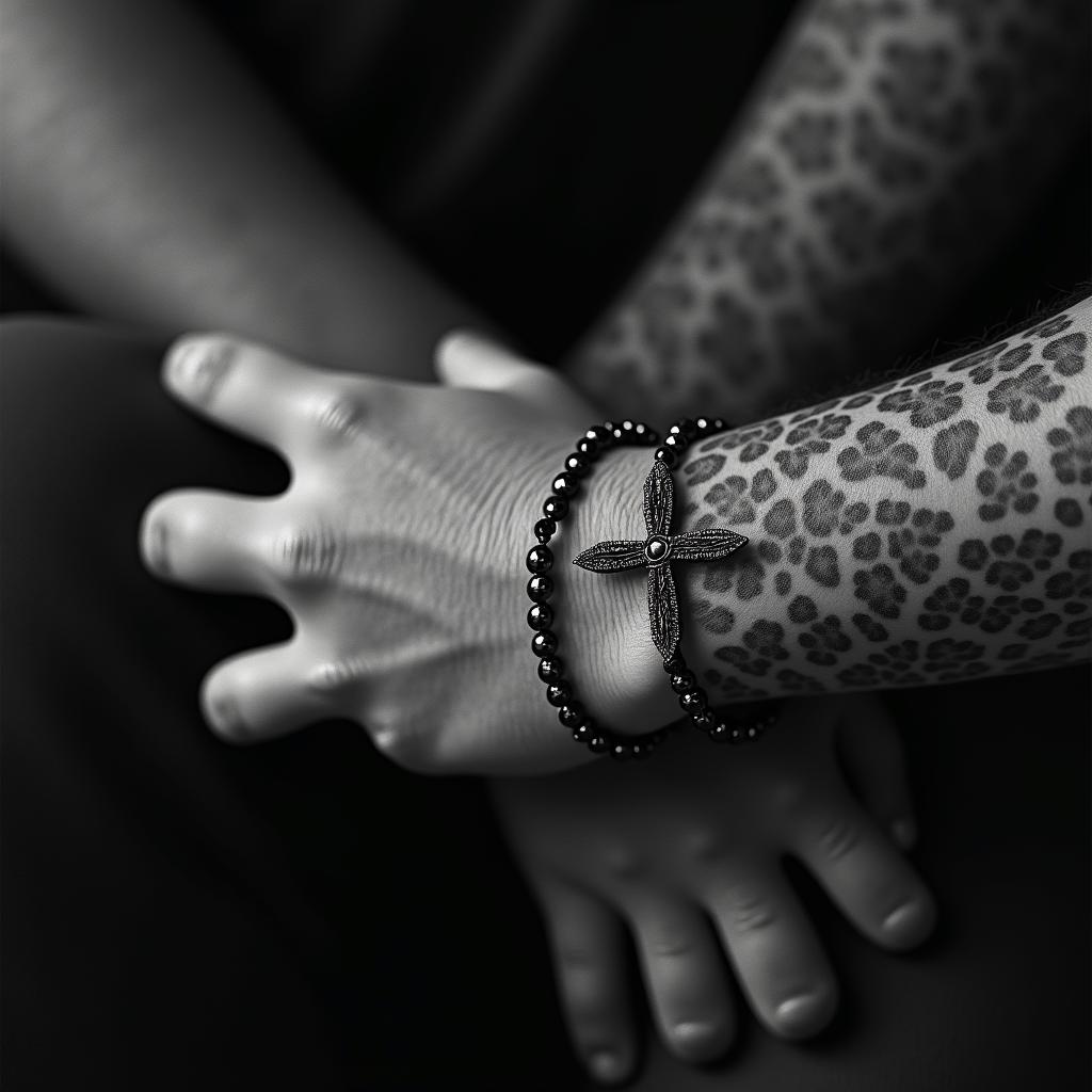 Rosary bracelethigly detailed tattoo - Variation 6
