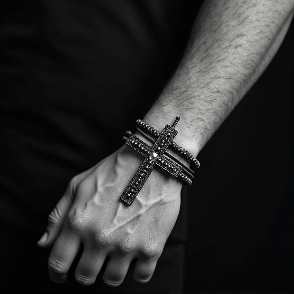 Rosary bracelethigly detailed tattoo - Variation 4