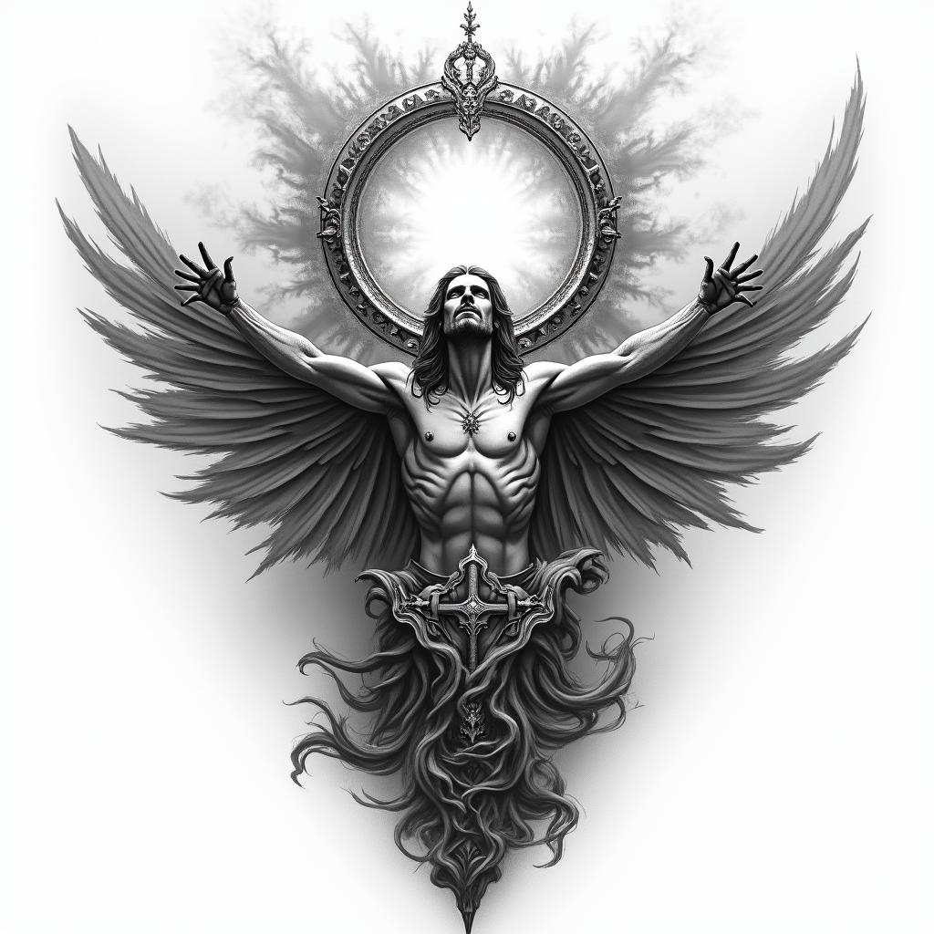 The biblical account of the apocalypse, the book of revelation in picture form.in realism tattoo style, featuring a highly detailed, lifelike, capturing every detail, photorealistic, ultra realistic, intricate shading, smooth and sharp,   - Variation 4