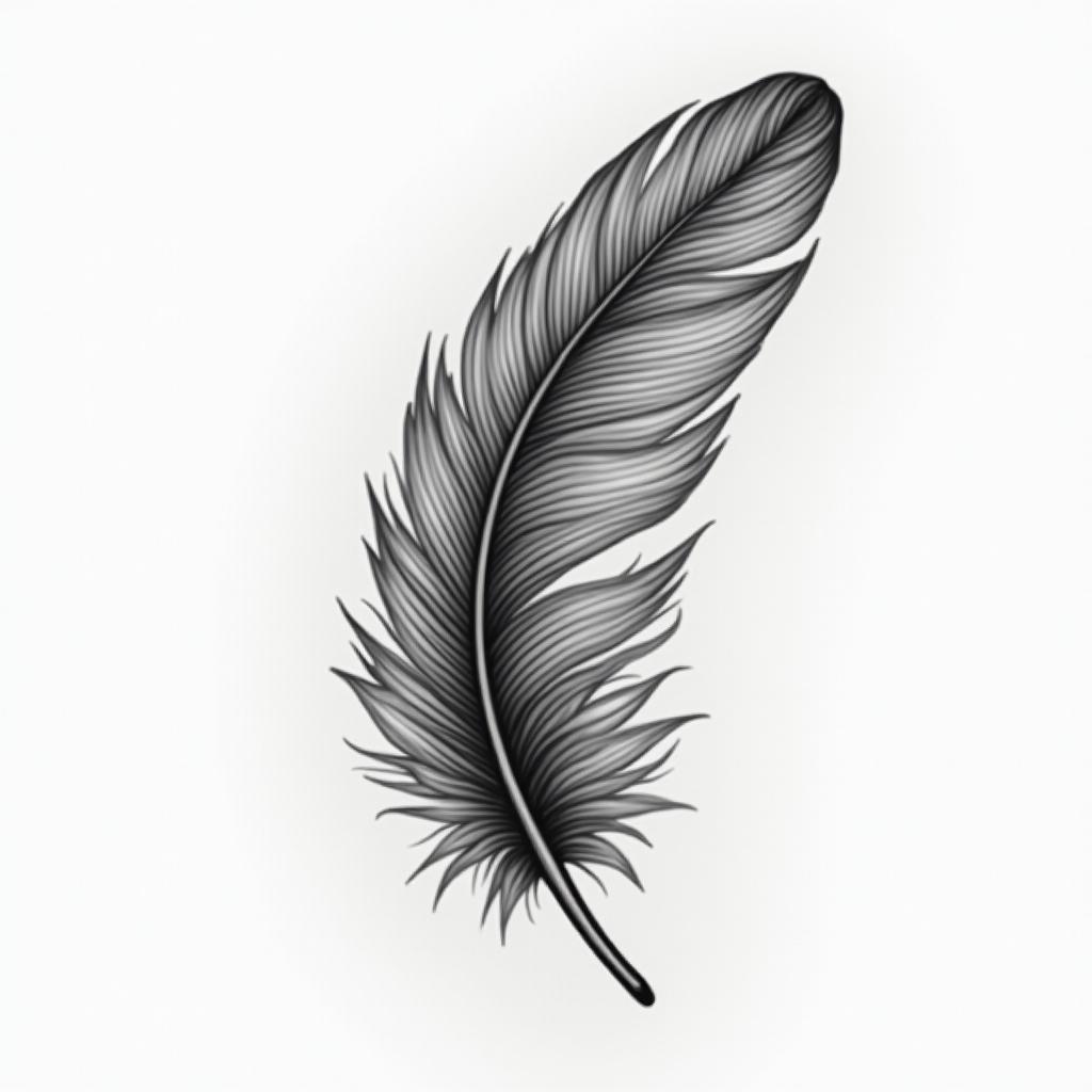 Wither featherin realism tattoo style, featuring a highly detailed, lifelike, capturing every detail, photorealistic, ultra realistic, intricate shading, smooth and sharp,   - Variation 2