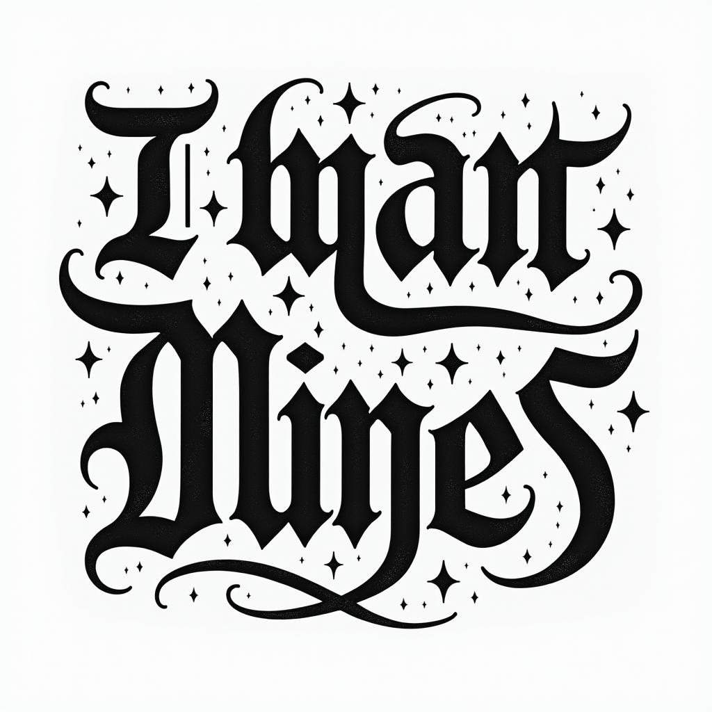 I want turn tables, 2 total. Vinyl recordstext-based tattoo, gothic font ultra-realistic, perfectly placed, high-quality font design, photo-realistic shading, 8k, high quality, finely detailed typography - Variation 2