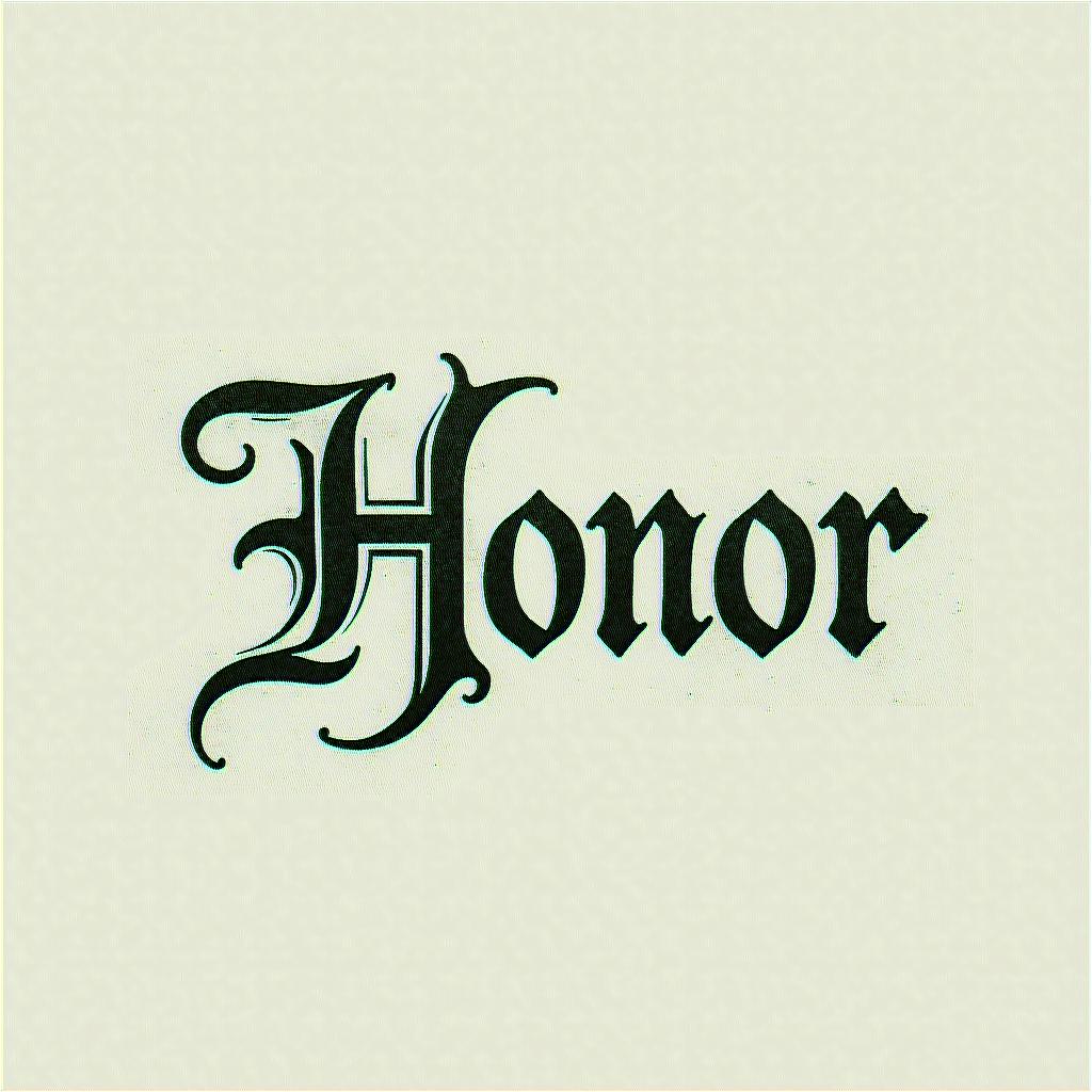 Honortext-based tattoo, japanese font ultra-realistic, perfectly placed, high-quality font design, photo-realistic shading, 8k, high quality, finely detailed typograph - Variation 4