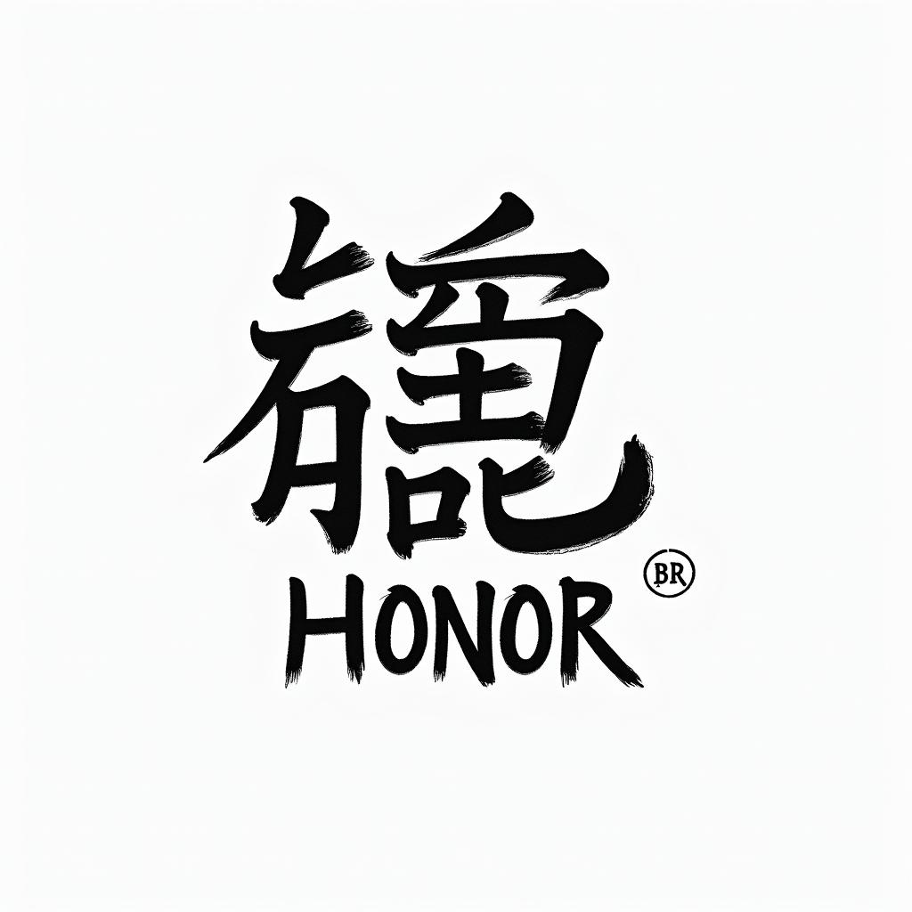 Honortext-based tattoo, japanese font ultra-realistic, perfectly placed, high-quality font design, photo-realistic shading, 8k, high quality, finely detailed typograph