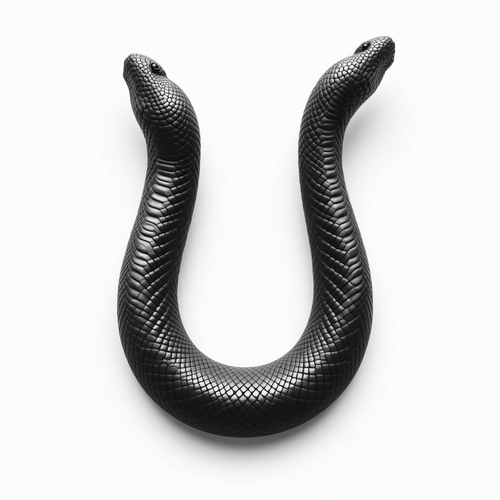 Snake u shapedin realism tattoo style, featuring a highly detailed, lifelike, capturing every detail, photorealistic, ultra realistic, intricate shading, smooth and sharp,  