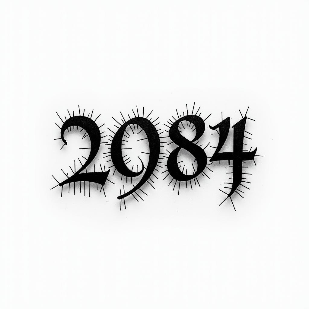 L.IV.MCMLXXXIV translates to "The Year 1984" in English.text-based tattoo, gothic font ultra-realistic, perfectly placed, high-quality font design, photo-realistic shading, 8k, high quality, finely detailed typography - Variation 1