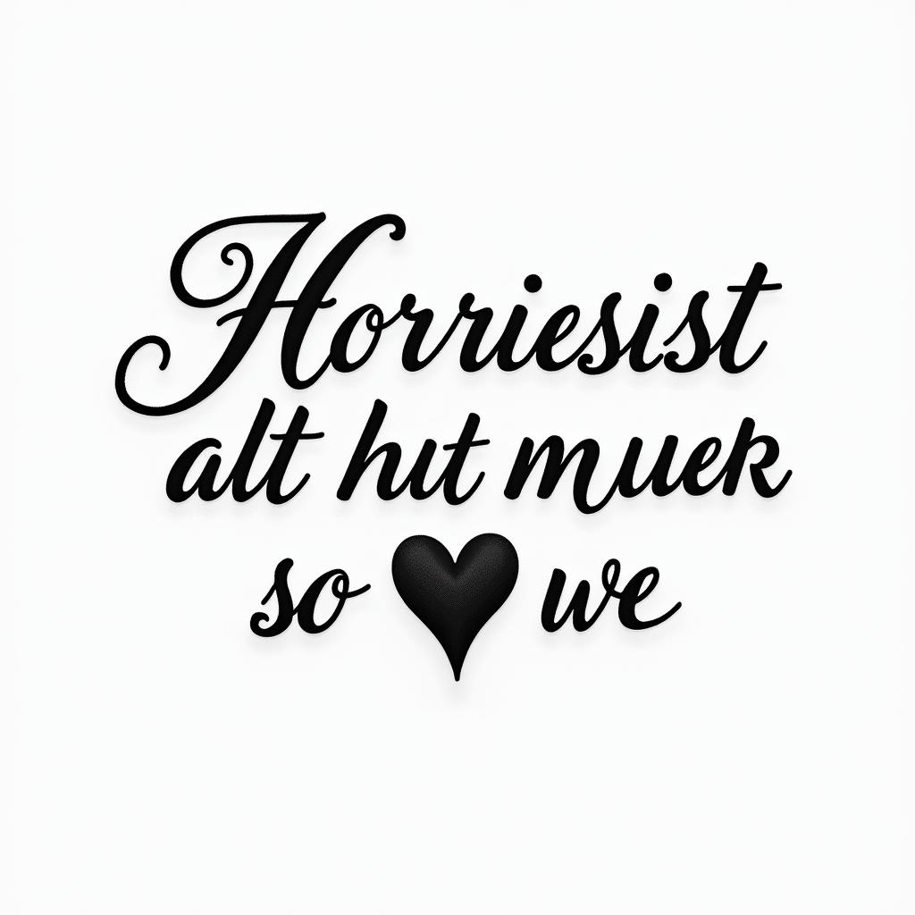 Text tattoo that says “The horrors persist but so do we”. It should be fine and have italic scriptin elegant cursive calligraphy style 2d tattoo, decorate with roses, featuring a smooth and flowing handwritten script with slightly thickened strokes for a luxurious and bold appearance, heart symbol between names, sleek and glossy black text with shadowing, minimalist matte white background, clean and sharp edges, illuminated with soft lighting, romantic, 8k, high-quality textures with refined typography