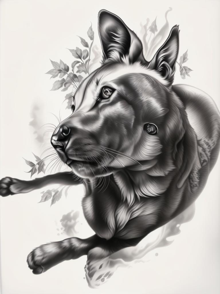 A highly detailed and lifelike composition, tattoo art, realism style, ultra-high resolution, smooth gradients and intricate textures, monochromatic black-and-gray tones, diffused soft lighting for natural depth.undefined - Variation 181