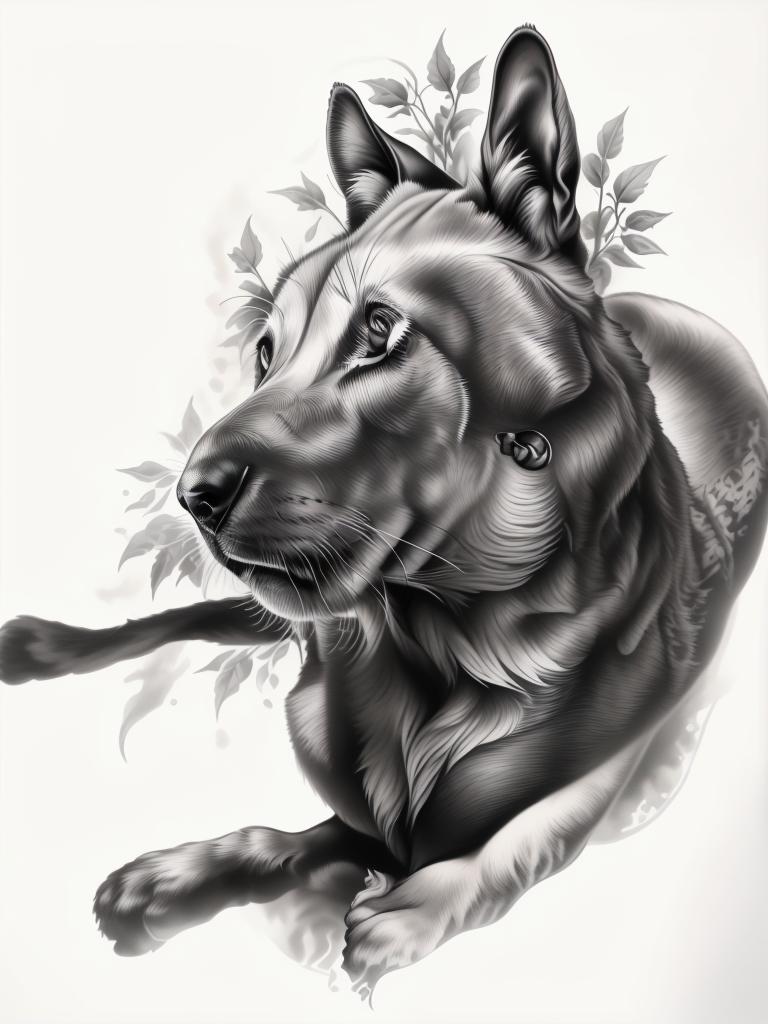 A highly detailed and lifelike composition, tattoo art, realism style, ultra-high resolution, smooth gradients and intricate textures, monochromatic black-and-gray tones, diffused soft lighting for natural depth.undefined - Variation 182