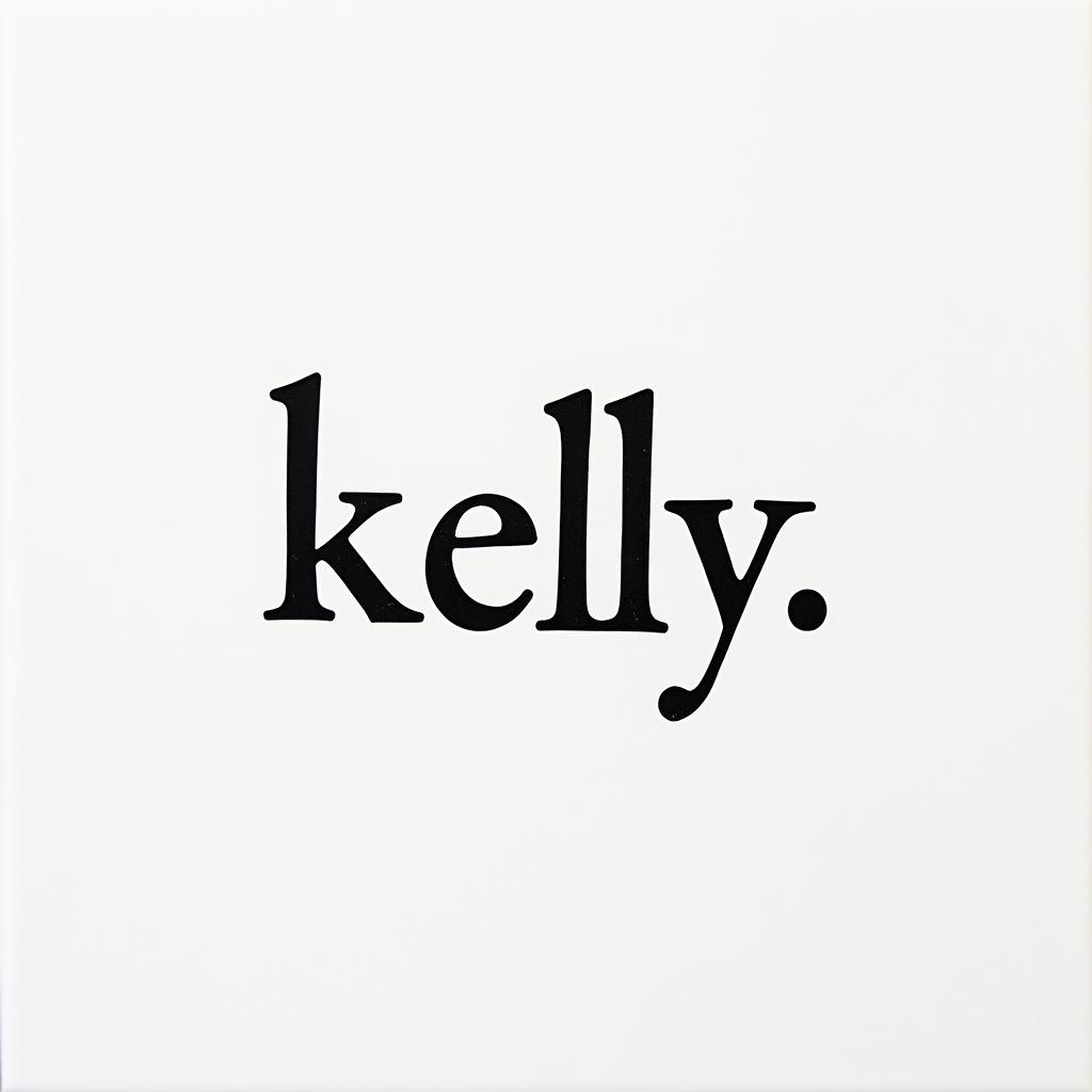 Kelly L.IV.MCMLXXXIVminimalist text-based tattoo, Monospace font ultra-realistic, perfectly placed, high-quality font design, photo-realistic shading, 8k, high quality, finely detailed typograph