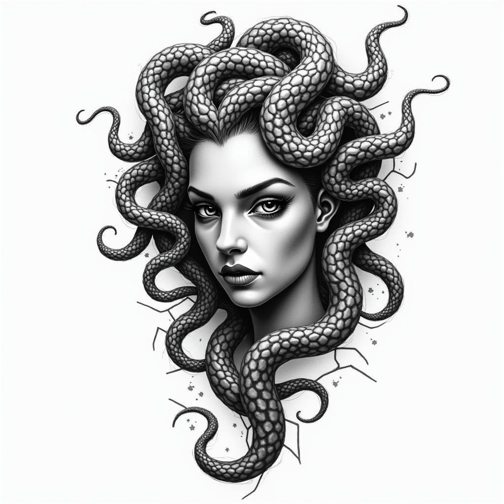 medusahigly detailed tattoo - Variation 18