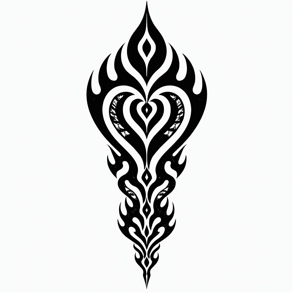 KELLY L.IV.MCMLXXXIVin tribal tattoo style, featuring bold and black geometric shapes, curved lines, intertwine and flow seamlessly, creating a powerful and symbolic design, polynesian and maori styles - Variation 2