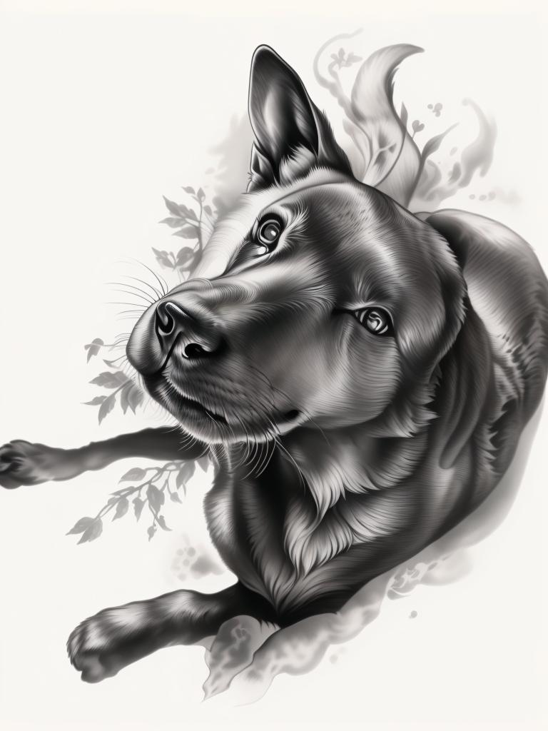 A highly detailed and lifelike composition, tattoo art, realism style, ultra-high resolution, smooth gradients and intricate textures, monochromatic black-and-gray tones, diffused soft lighting for natural depth.undefined - Variation 173