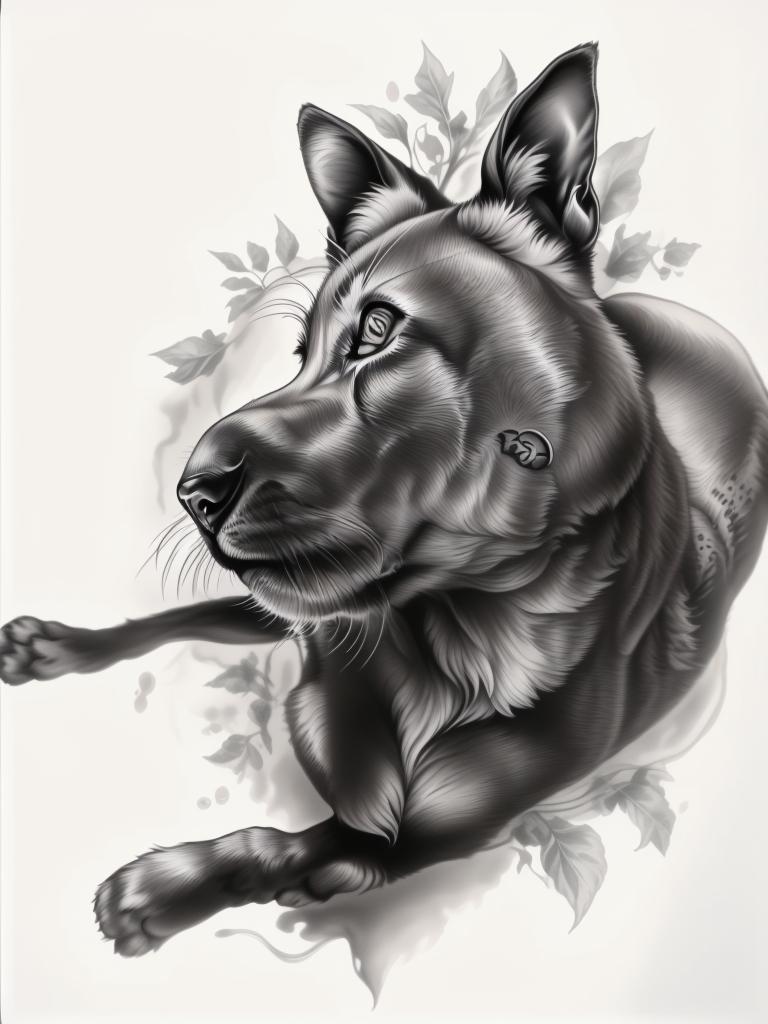 A highly detailed and lifelike composition, tattoo art, realism style, ultra-high resolution, smooth gradients and intricate textures, monochromatic black-and-gray tones, diffused soft lighting for natural depth.undefined - Variation 174