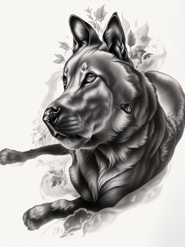 A highly detailed and lifelike composition, tattoo art, realism style, ultra-high resolution, smooth gradients and intricate textures, monochromatic black-and-gray tones, diffused soft lighting for natural depth.undefined - Variation 175
